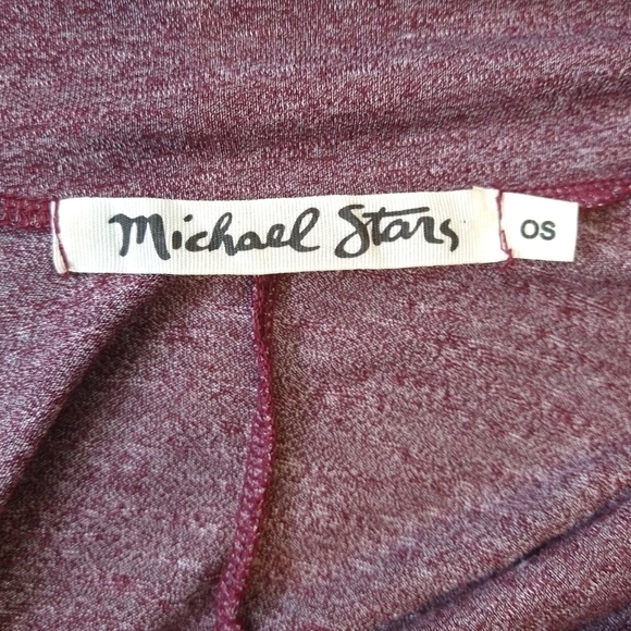 Michael Stars Burgundy Asymmetrical Cowl Neck Poncho Drape Front Slouchy - Picture 6 of 7